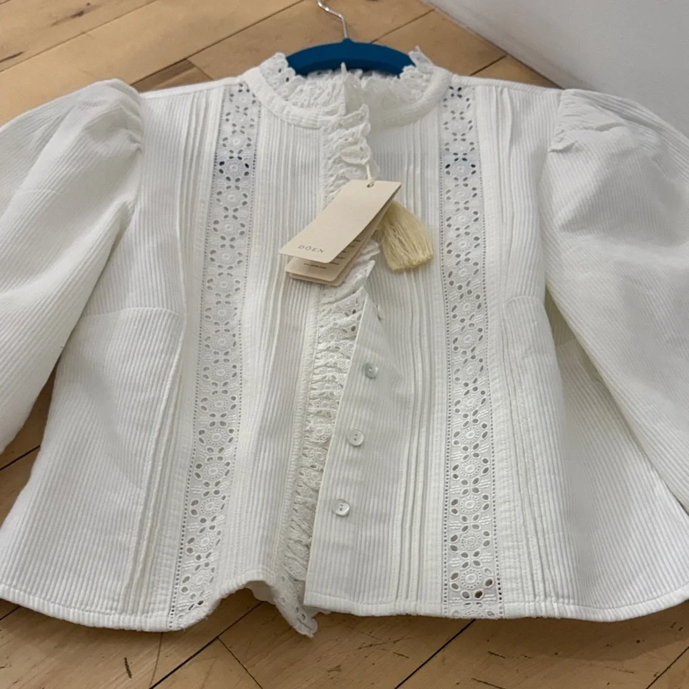 DÔEN Vermont ribbed broderie anglaise cotton shirt - Picture 15 of 16